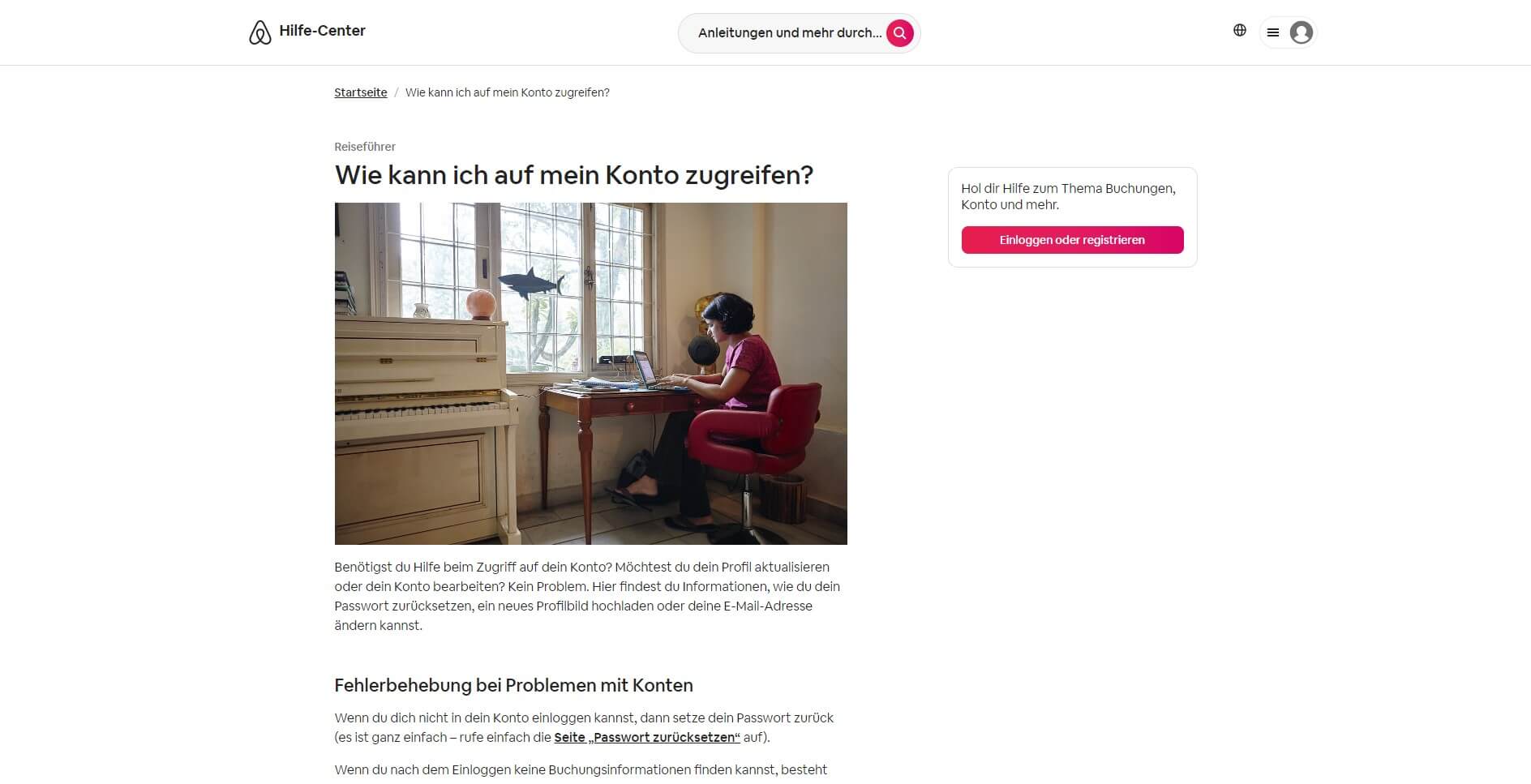 Gutes Webdesign Beispiel AirBnB