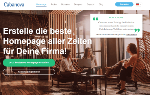 Homepage-Baukasten Cabanova