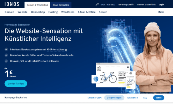 Homepage-Baukasten Ionos
