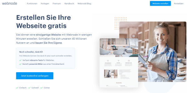 Homepage-Baukasten Webnode