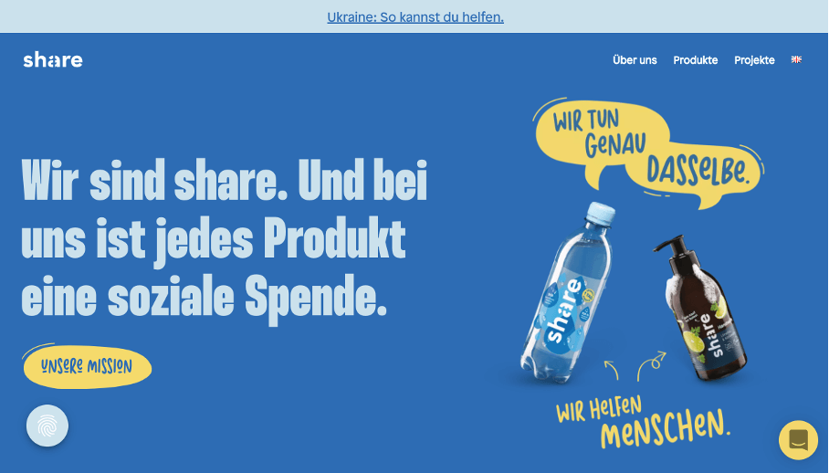 Homepage-Startseite von share
