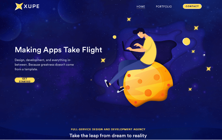 Homepage-Startseite von XUPE