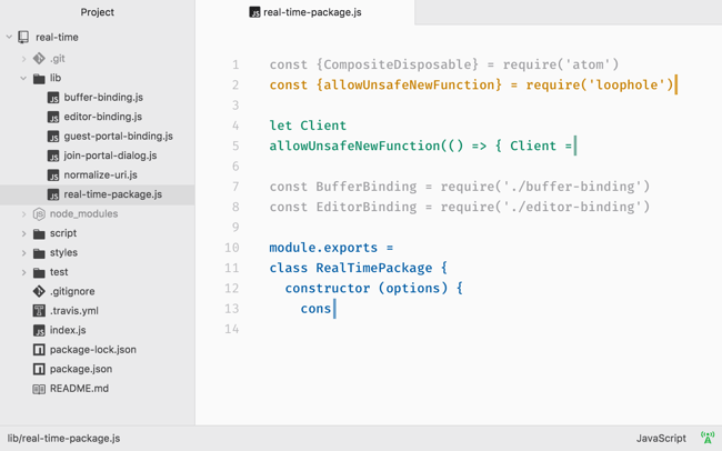 Screenshot HTML-Editor Atom