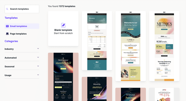 Screenshot kostenlose HTML-E-Mail-Vorlage von Bee Free