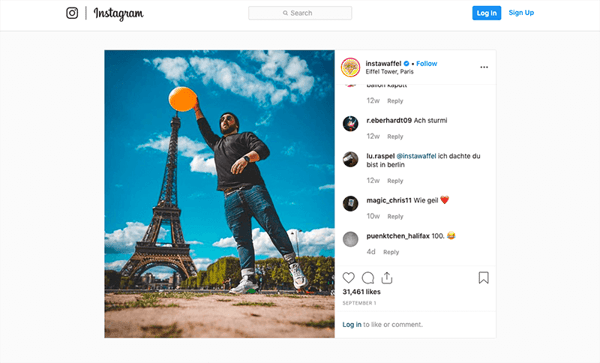 Influencer Sturmwaffel in Paris im Zuge der Opel Influencer-Kampagne 
