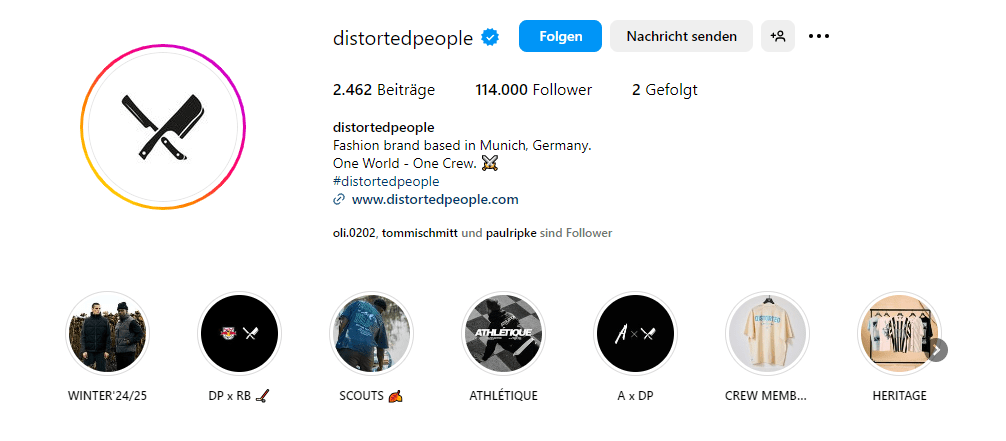 Instagram Bio Beispiel Distorted People