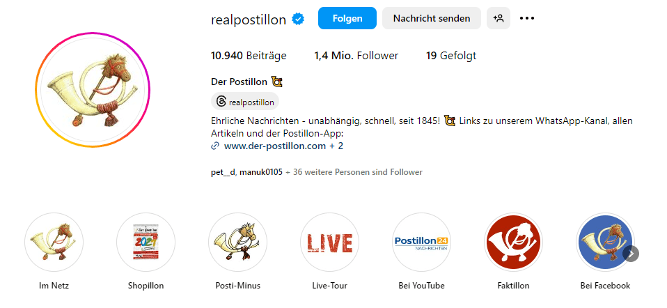 Instagram Bio Beispiel Postillon