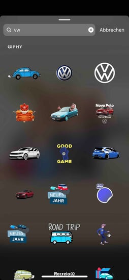Screenshot von Instagram zur Erstellung von GIFs