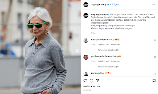 Instagram-Werbung Beispiel Vogue Germany