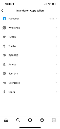 Instagram mit Facebook verbinden - In anderen Apps teilen