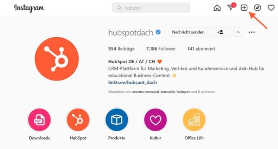 Instagram-Bilder am PC hochladen