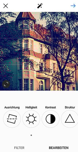 Screenshot Instagram-Post bearbeiten