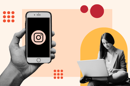 Person erstellt einen Instagram-Account am Laptop