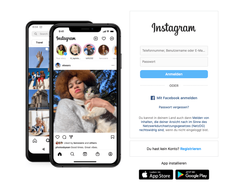 Instagram Account erstellen: Desktop
