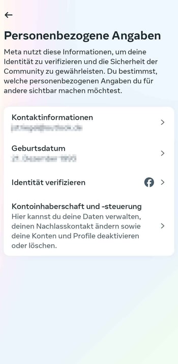 Instagram Account loeschen: Schritt 3
