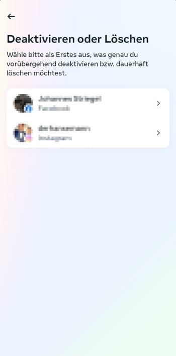 Instagram Account loeschen: Schritt 5