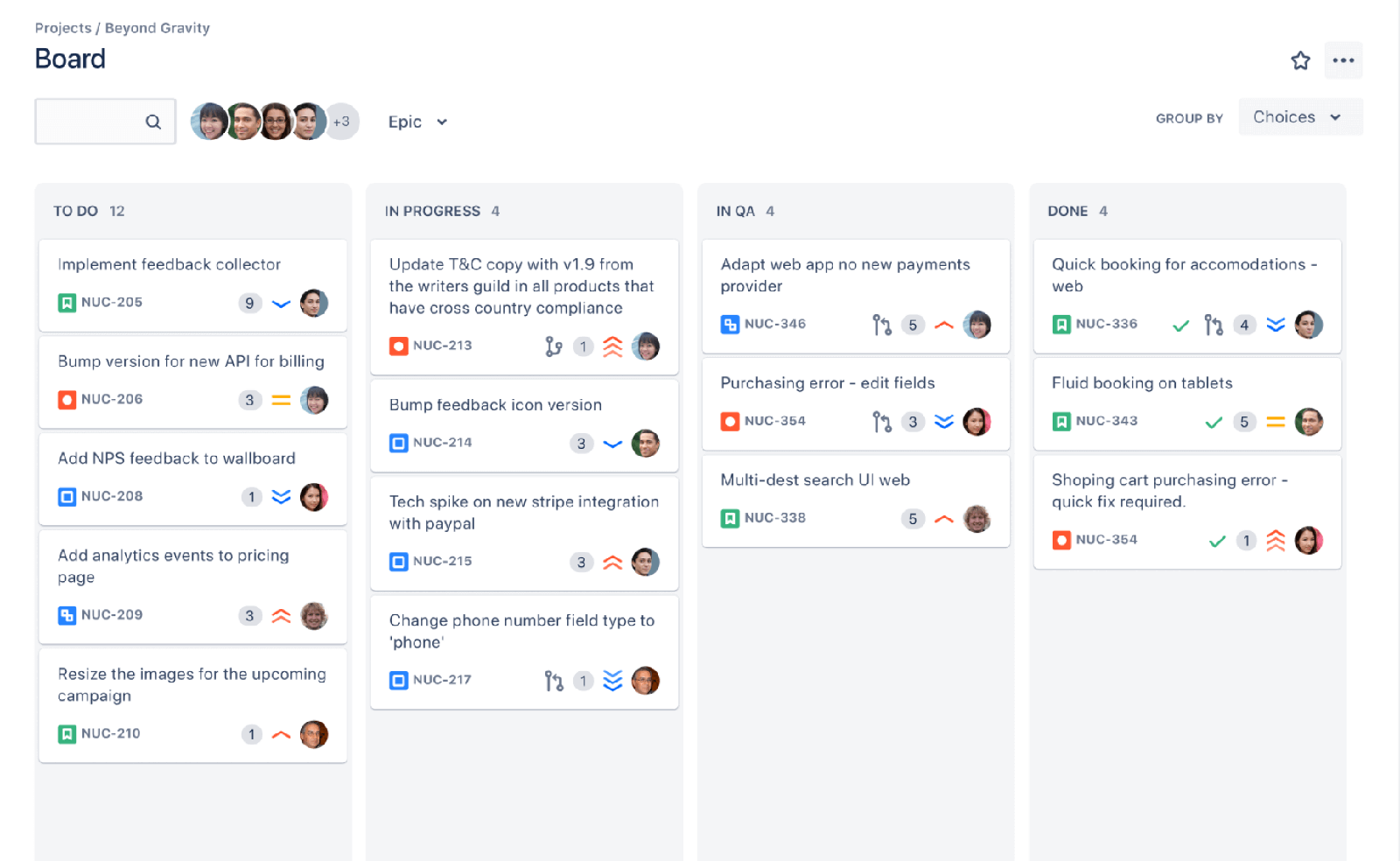 Screenshot Kanban-Board-Tool Jira