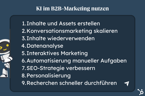 Schaubild wie KI im B2B-Marketing verwendet werden kann