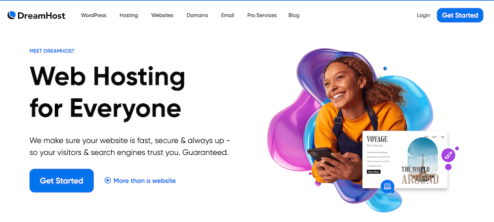 Screenshot Website DreamHost