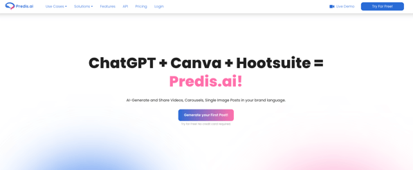 Screenshot KI-Tool Predis.ai
