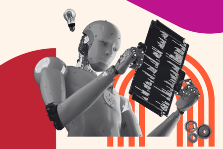 Person schaut sich die KI Trends 2025 an 
