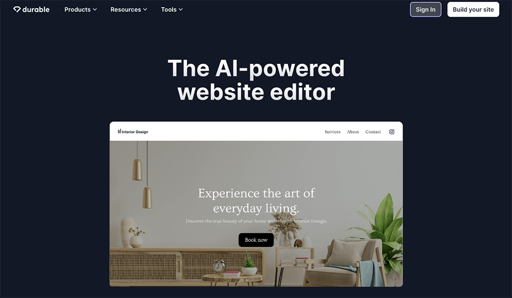 Screenshot KI-Website-Builder Durable