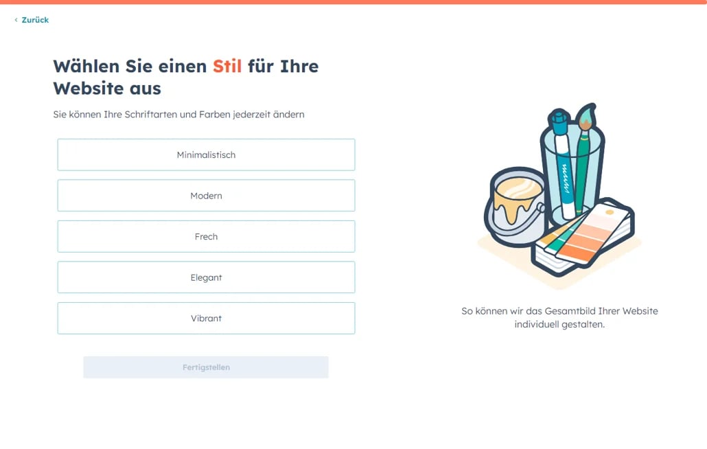 Screenshot KI-Website-Builder HubSpot