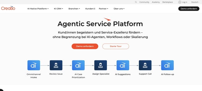 Screenshot Kundenservice-Automatisierung-Software Creatio