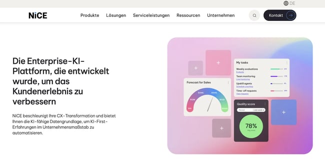 Screenshot Kundenservice-Automatisierung-Software Nice CXone