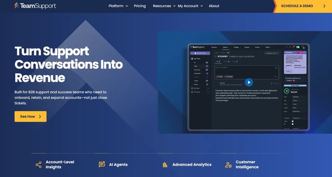 Screenshot Kundenservice-Automatisierung-Software TeamSupport