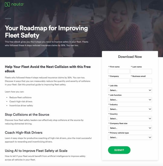 Screenshot Landingpage Nauto