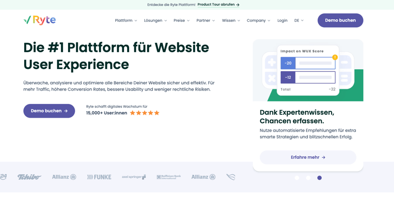 Screenshot Landingpage-Aufbau Ryte