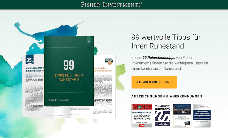 Screenshot einer Landingpage des Unternehmens Fisher Investment