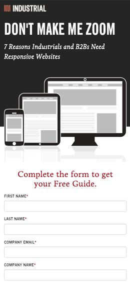 Screenshot der Landingpage von Industrial Marketing Strength auf einem Handy