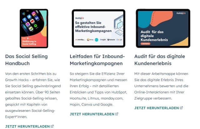 Als Experte etablieren wir von HubSpot unsere Glaubwürdigkeit vor allem durch relevante Inhalte wie E-Books, Webinare und andere Ressourcen während des Lead-Nurturing-Prozesses.