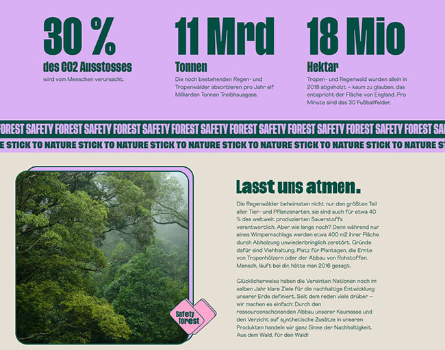 Tiefgehende Informationen auf der Website unterstützen das Lead Nurturing von Forest Gum
