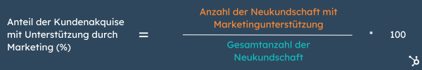 Formel fuer die Marketing KPI Anteil der Kundenakquise mit Unterstuetzung vom Marketing