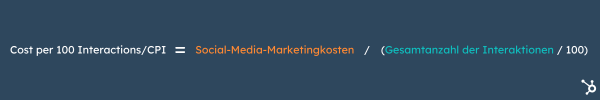 Formel fuer die Marketing KPI Cost per 100 Interactions