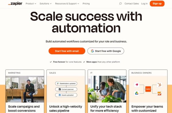 Mit dem Marketing-Tool Zapier können Sie verschiedene Online-Tools miteinander verbinden.