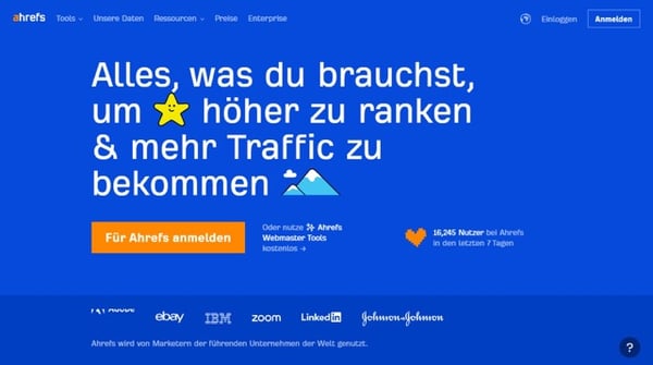 Ahrefs zählt zu den mächtigsten SEO-Tools am Markt. Besonders bekannt ist es für seine Backlink-Analysen.