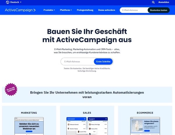 ActiveCampaign ist ein umfangreiches Marketing-Tool für Profis, mit dem Sie Leads einsammeln und verwalten können.