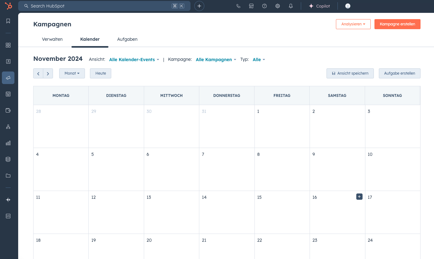 HubSpot-Marketingkalender