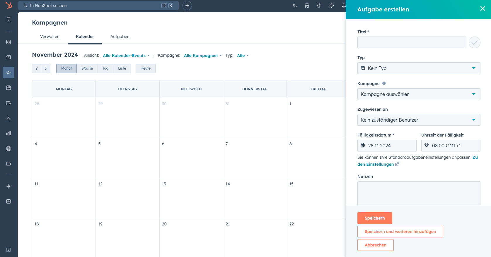 HubSpot-Marketingkalender