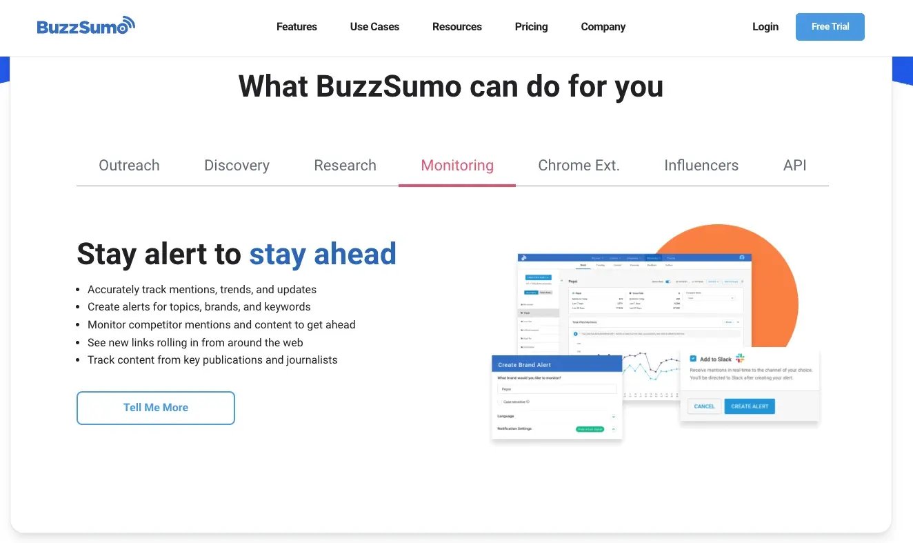 Screenshot Marktforschungstool BuzzSumo