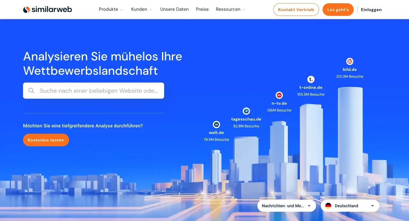 Screenshot Marktforschungstool Similarweb