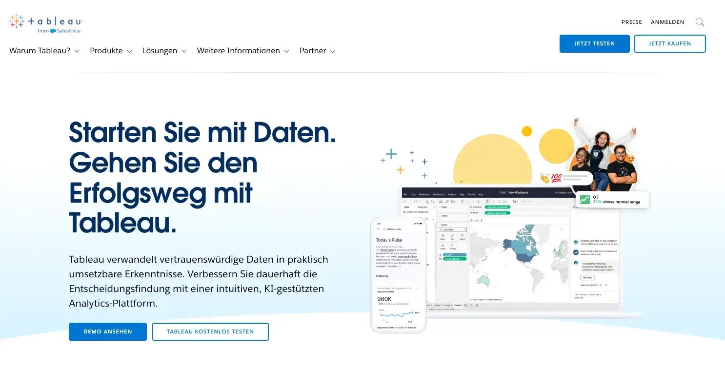 Screenshot Marktforschungstool Tableau