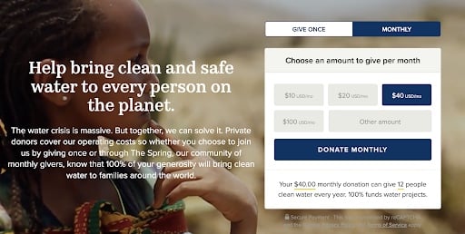 Non-Profit-Marketing Charity Water Kampagne