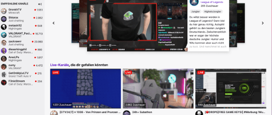 Nutzererlebnis Twitch