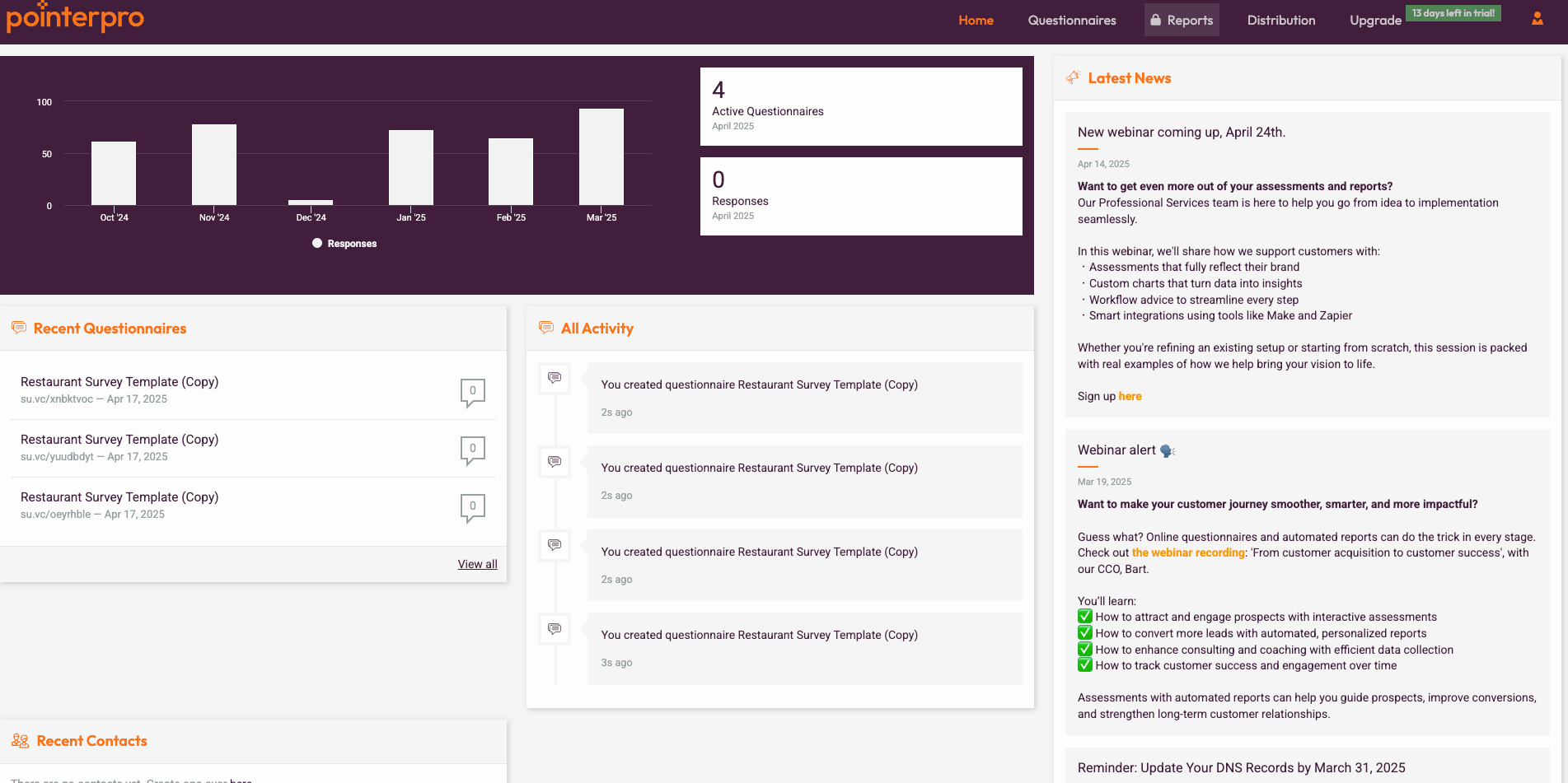 Screenshot pointerpro Backend