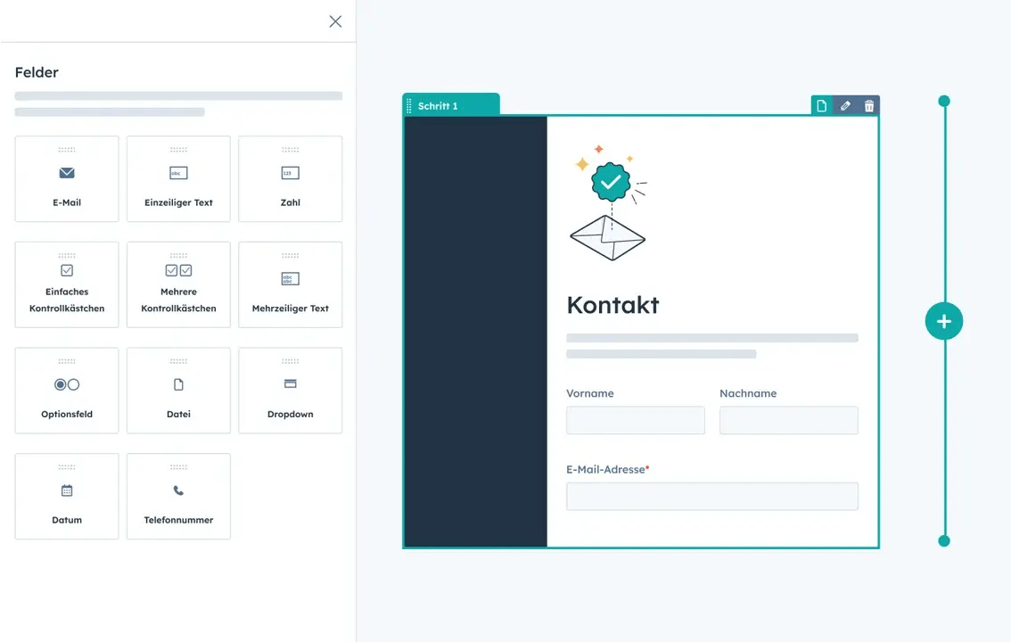 Screenshot Drag and Drop Editor HubSpot